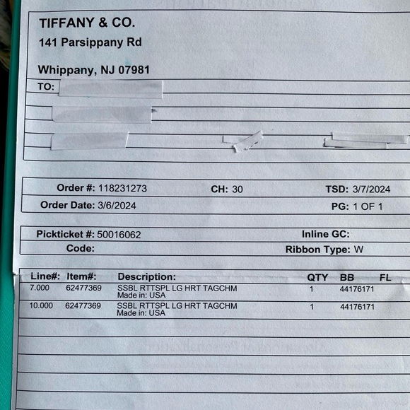 Tiffany & Co. Brand New, Authentic blue splash heart charm “Return to Tiffany”. - Picture 7 of 7